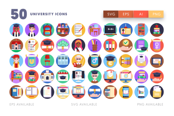 50 University Icons for Modern Design
