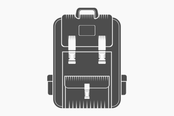 Flat Monochrome School Backpack